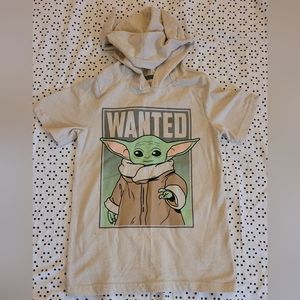 Kids Baby Yoda short sleeve hoodie